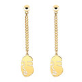 18K gold plated statement face shape drop earrings for women